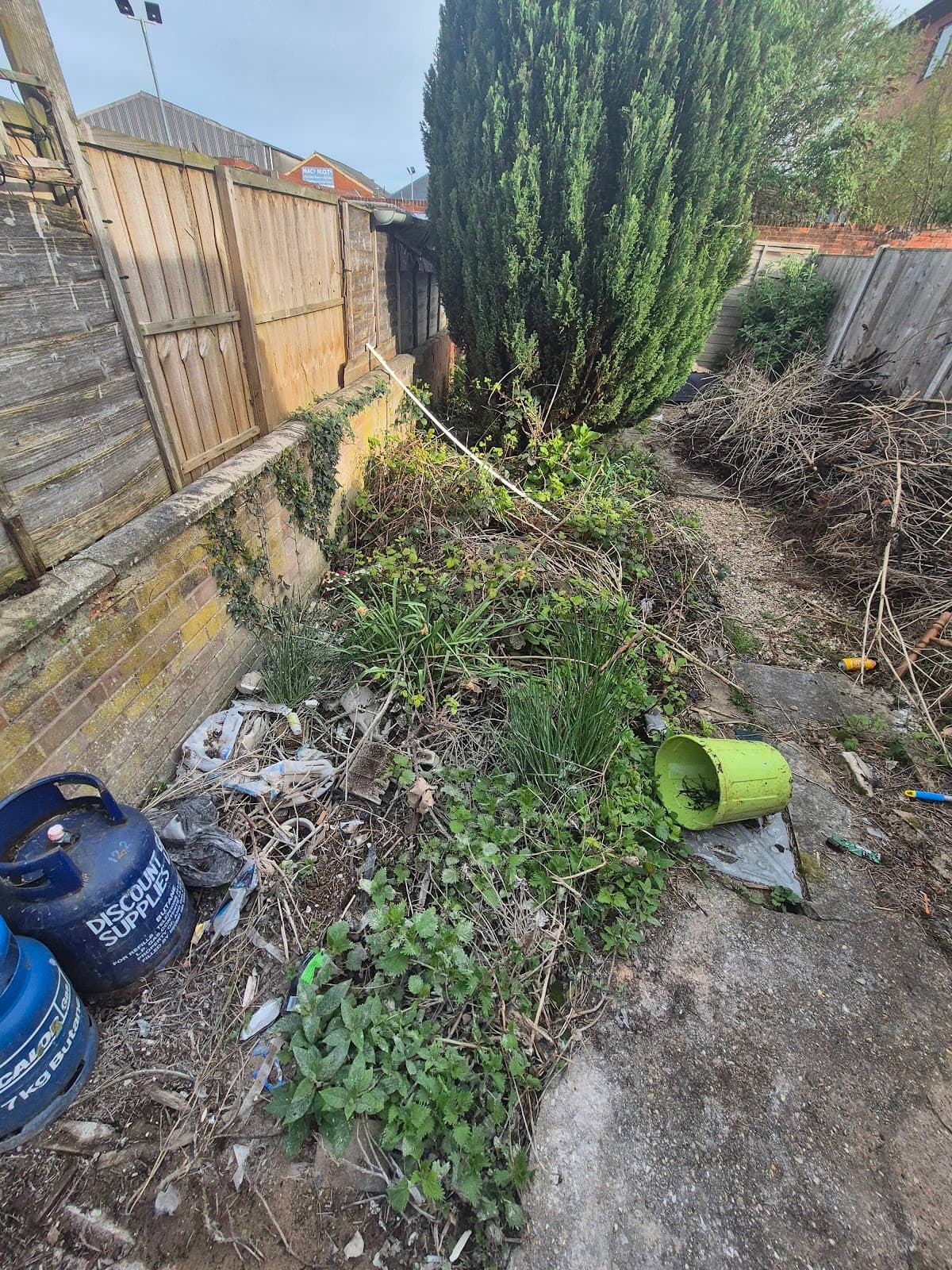Before — Neglected garden requiring full clearance, Gainsborough Lincolnshire