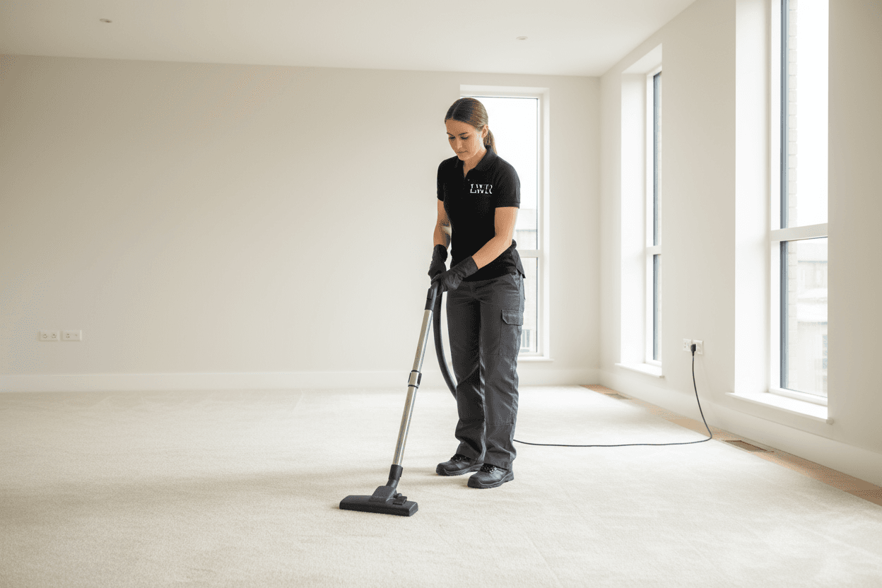 LWR Group professional team member working at a Lincoln property — end of tenancy cleaning and property services