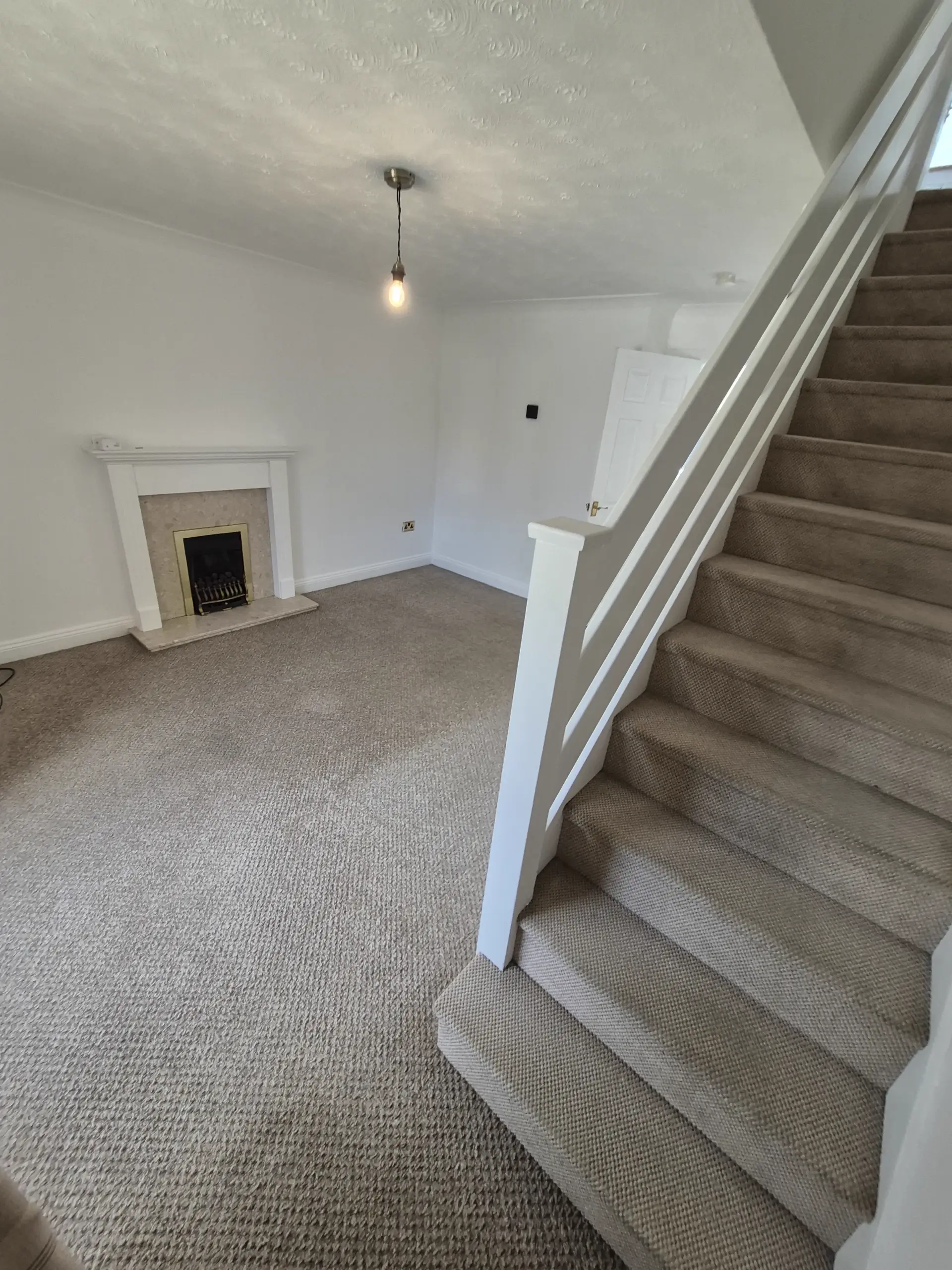 Stair carpet after hot water extraction showing renewed colour — stair carpet cleaning in Lincoln by LWR Group