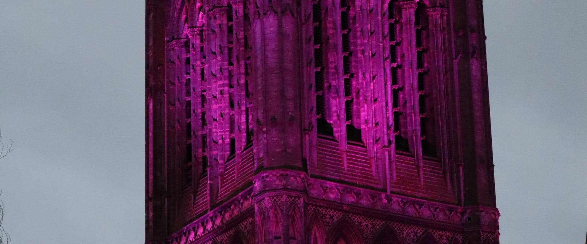 Lincoln Cathedral illuminated against the night sky