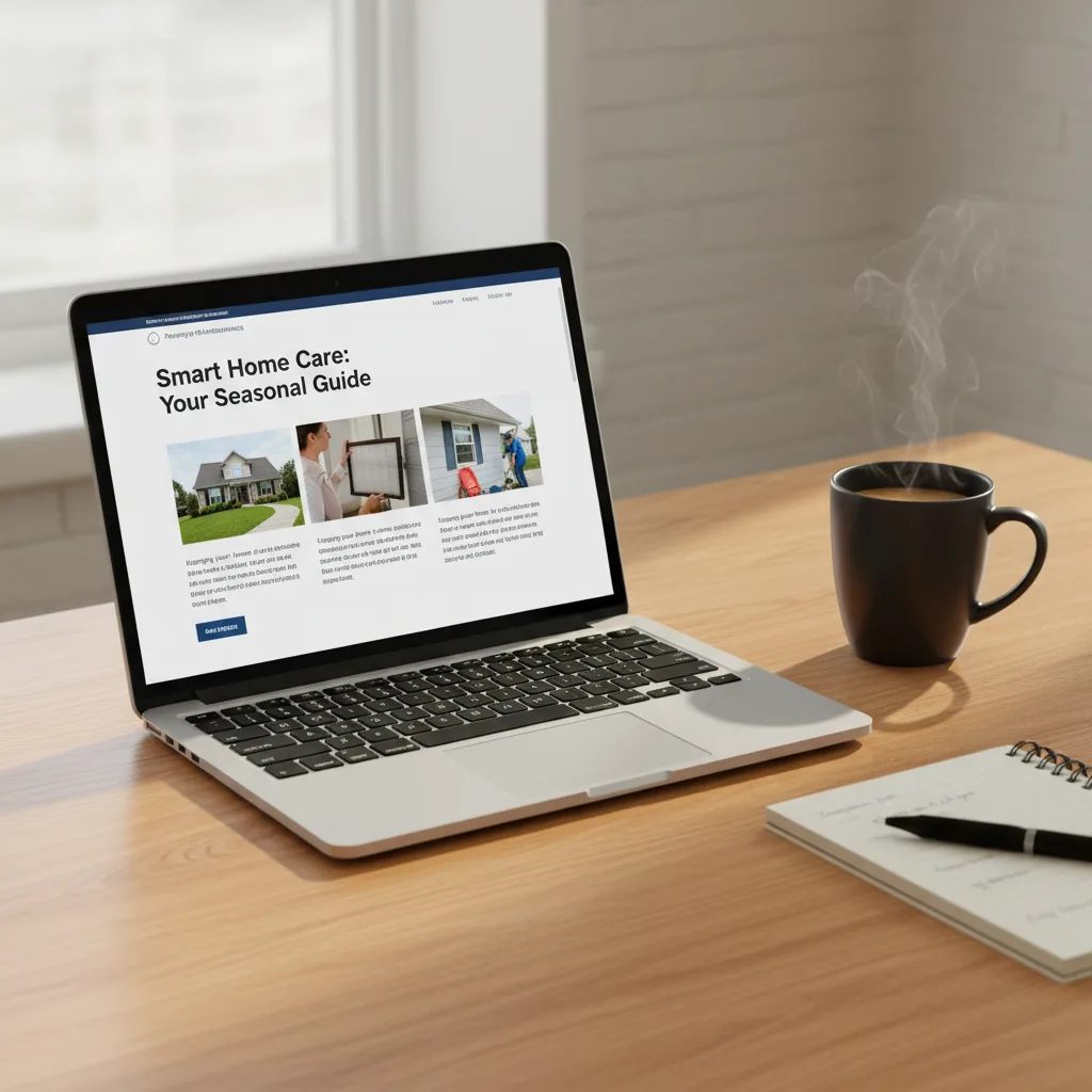 LWR Group property maintenance blog open on a laptop screen, the contextual blog mention every partner gets when their service is relevant