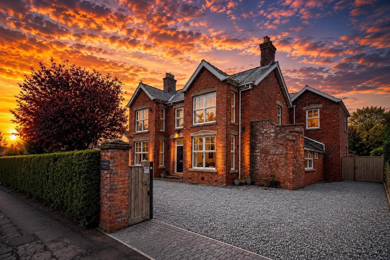 Red-brick Victorian property at sunset in Lincolnshire, the type of period home LWR Group and its local partners look after